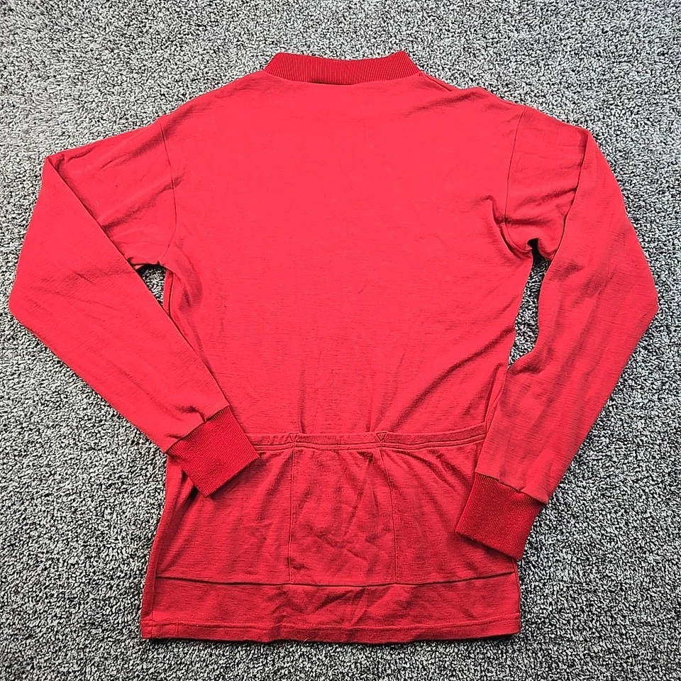 Camiseta deportiva de ciclismo de lana KUCHARIK para hombre roja mediana 1/4 cremallera manga larga EE. UU. clima frío Foto 4 de 4
