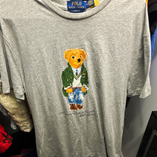 Polo Ralph Lauren Polo Bear Gray Graphic Logo Crew Neck T-Shirt Men  s M