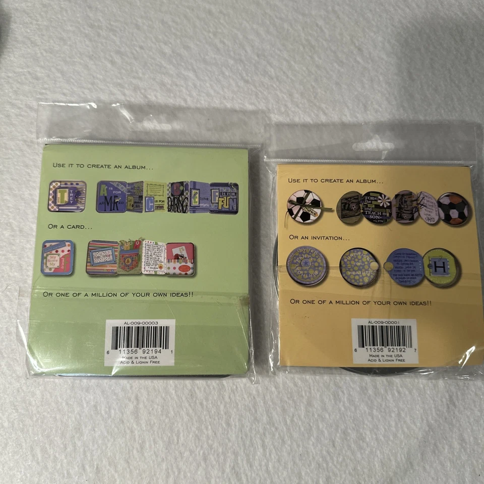 Álbum de hojalata dcwv Lote de 2 álbumes plegables cuadrados y circulares AL-009-00003 artesanos nuevos Foto 4 de 4