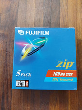 Fujifilm Zip 100MB Disk 5 Pack IBM Formatted Brand New Sealed