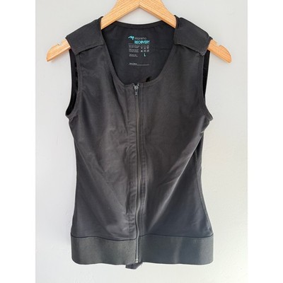 Marena Recovery Compression Vest Womens Size L Black Zipper Front Post Surgery