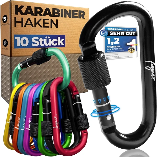 Karabinerhaken Klein 10 StÜCk, Karabiner SchlüSselanhäNger, Carabiner Mit Schrau-image