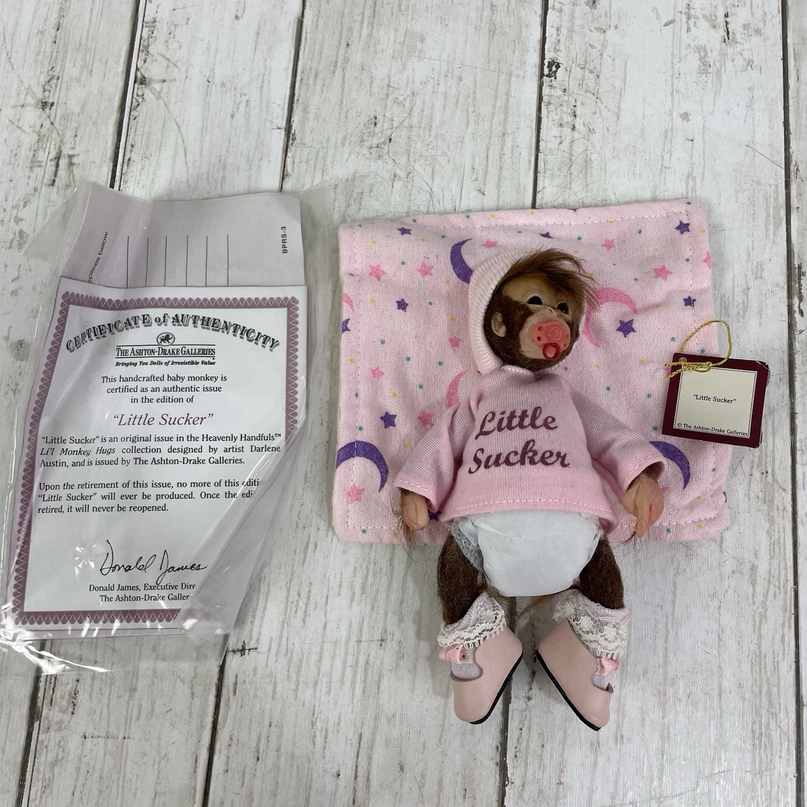 Ashton Drake Little Sucker Heavenly Handfuls Lil' Monkey Hugs