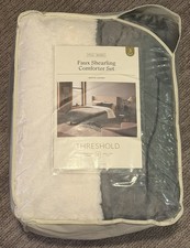 Threshold Faux Shearling Queen Comforter Set 3 Piece