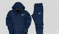 Royal Blue Nike Hoodie Full Zip 2 piece tracksuit Sportswear Fleece Tracksuit