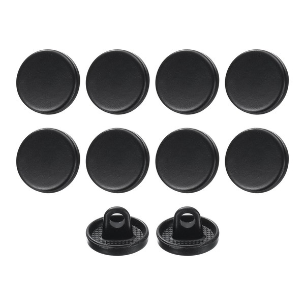 10 StüCk MetallknöPfe Zum NäHen,Rund,Flach,10Mm,Legierungsknopf,Mattschwarz-image