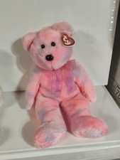 Ty Beanie Buddy Clubby 5Th Anniversary 13" Teddy Bear Plush Toy 2002 Pink Purple