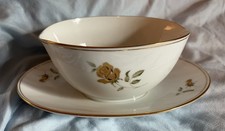 Noritake Prima Donna 6808 Porcelain Gravy Bowl Plate Set Floral Gold Trim Japan