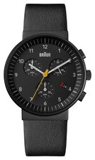Image of Braun Classic Quartz Chronograph (40mm) Black Dial / Black Leather BN0035BBKBKG
