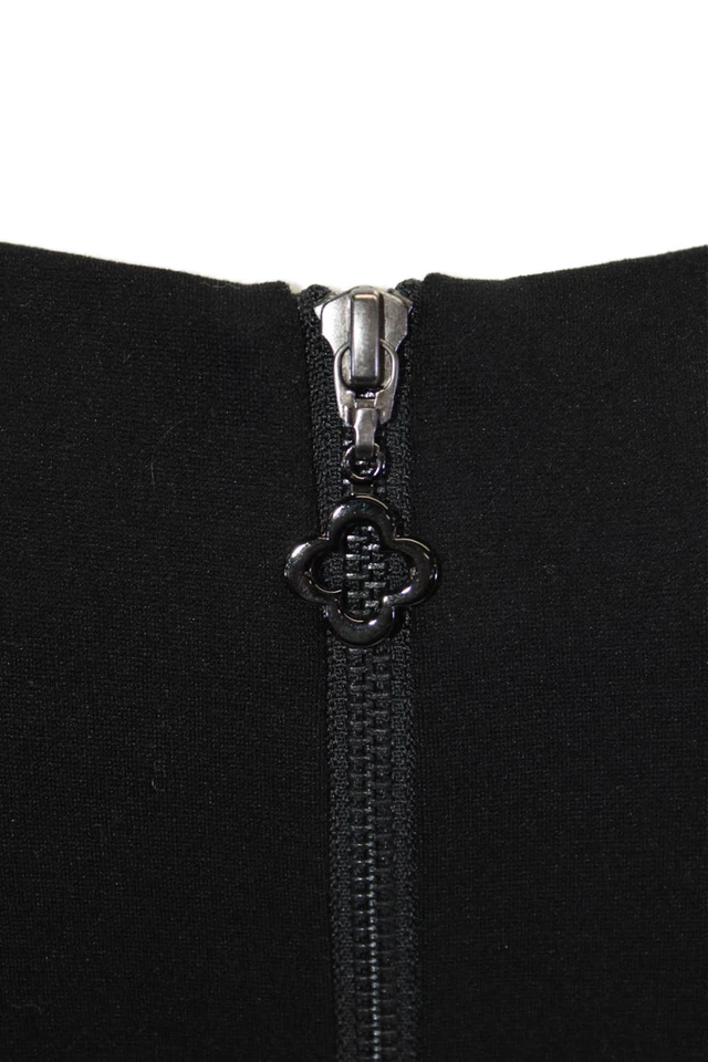 Pink Tartan Womens Textured Long Sleeve Pleated Pencil Dress Black Size XS - Image 4 of 4