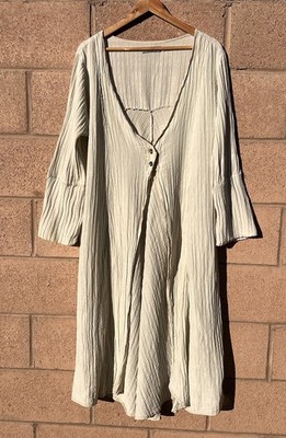 BLUE FISH LONG COTTON  GAUZE JACKET LAGENLOOK SIZE 0