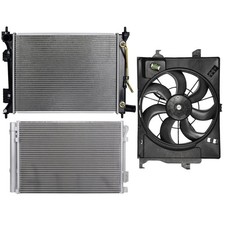 Radiator Condenser Cooling Fan Kit For 2012-2013 Hyundai Accent Kia Rio