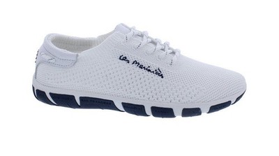 TBS Jazaria Sailing Shoe, Tennis Knit Eco PET, Blanc, Removable Footbed, A7007 White