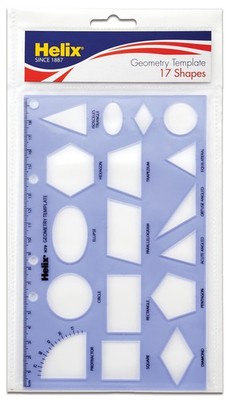 Maped Helix USA - Geometry Shapes Drawing Template - 17 Shapes - Educational