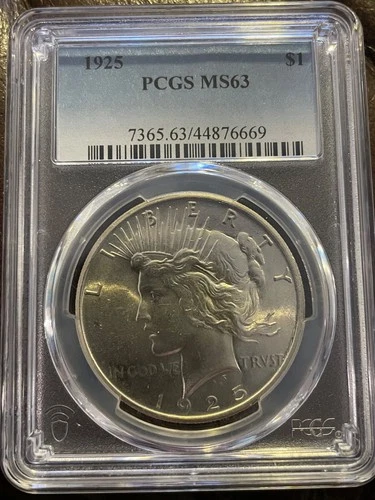 1925 P PCGS MS63 Peace Silver Dollar $1 US Mint Coin