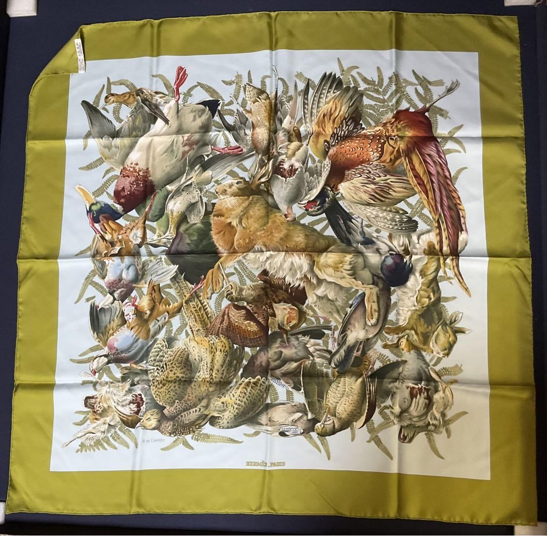 Hermes Scarf Carre 90cm Game Linares Animal Print Excellent Used