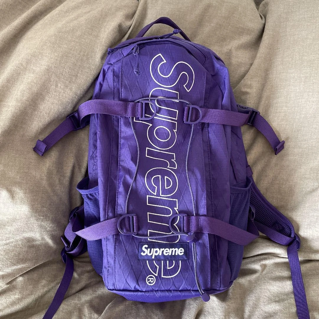 Sac à dos Supreme 2018AW rare violet occasion excellent état