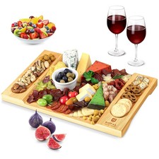 ROYAL CRAFT WOOD Large Bamboo Charcuterie Cheese Board - Serving Platter