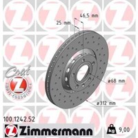 Zimmermann 2X Bremsscheibe Vorne Ø312 Mm AußEnbelüFtet Gelocht FüR Audi A4 8EC