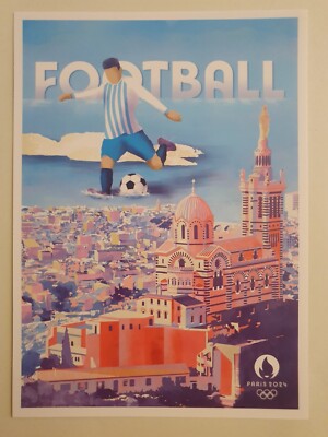 Postkarte / Postcard Paris 2024 Olympia Olympics Fußball / Football 13x18