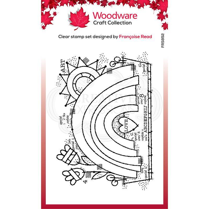 Woodware Garden Rainbow Sun Flower Clear Stamp All Occasion Birthday Card Making