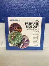 AmScope PS100E Prepared Biology Microscope Slides 100 Total Slides New