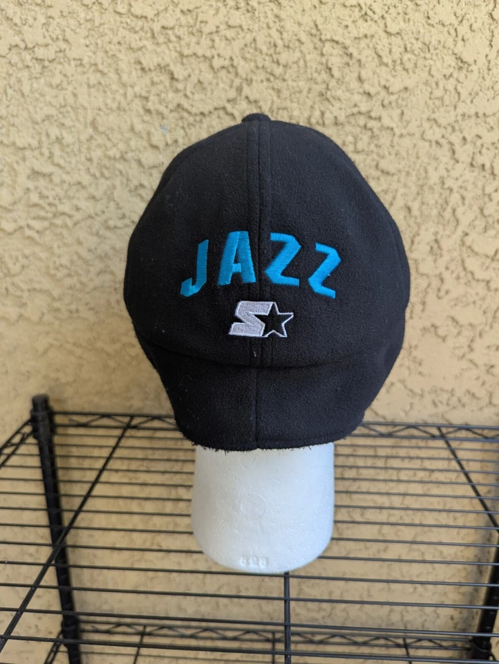 Vintage Utah Jazz Hat Black Size 7 3/8 Starter Trapper Ear Flaps 5 Panel Winter - Image 3 of 4