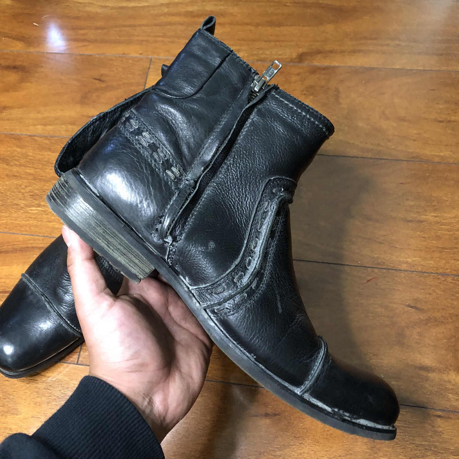 Купить BED STU Men's Black Leather Side 