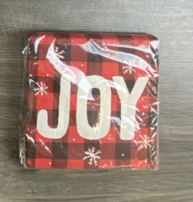 Joy Beverage Holiday Napkins Christmas Party 16ct Square
