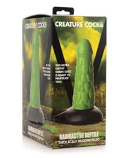 XR Brands Creature Cocks Radioactive Reptile Green Monster Silicone Rod