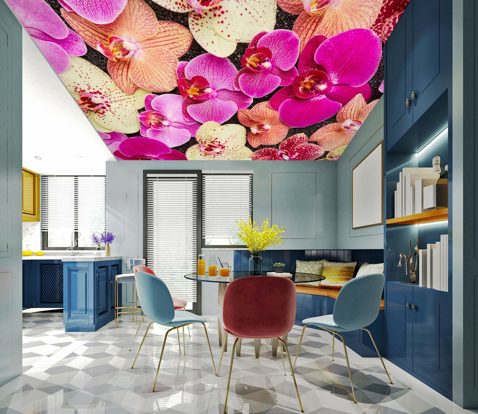 Calcomanía de papel tapiz 3D amarillo ciruela 409 estampado de pared decoración AJ Zoe