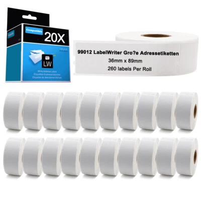 Label Etiketten Kompatibel für Dymo 99012 99014 11354 Labelwriter 450 400 Turbo