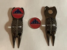 Folds Of Honor Crosshairs Divot Tool & 1" Flat Coin Golf Marker - A Beauty!