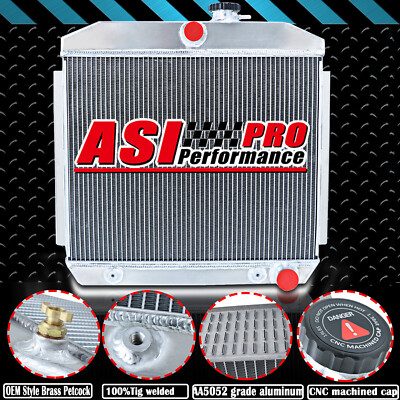 ASI 4 ROW Aluminum Radiator For 1955-1957 Chevy Bel Air Nomad 210 150 V8 Engine