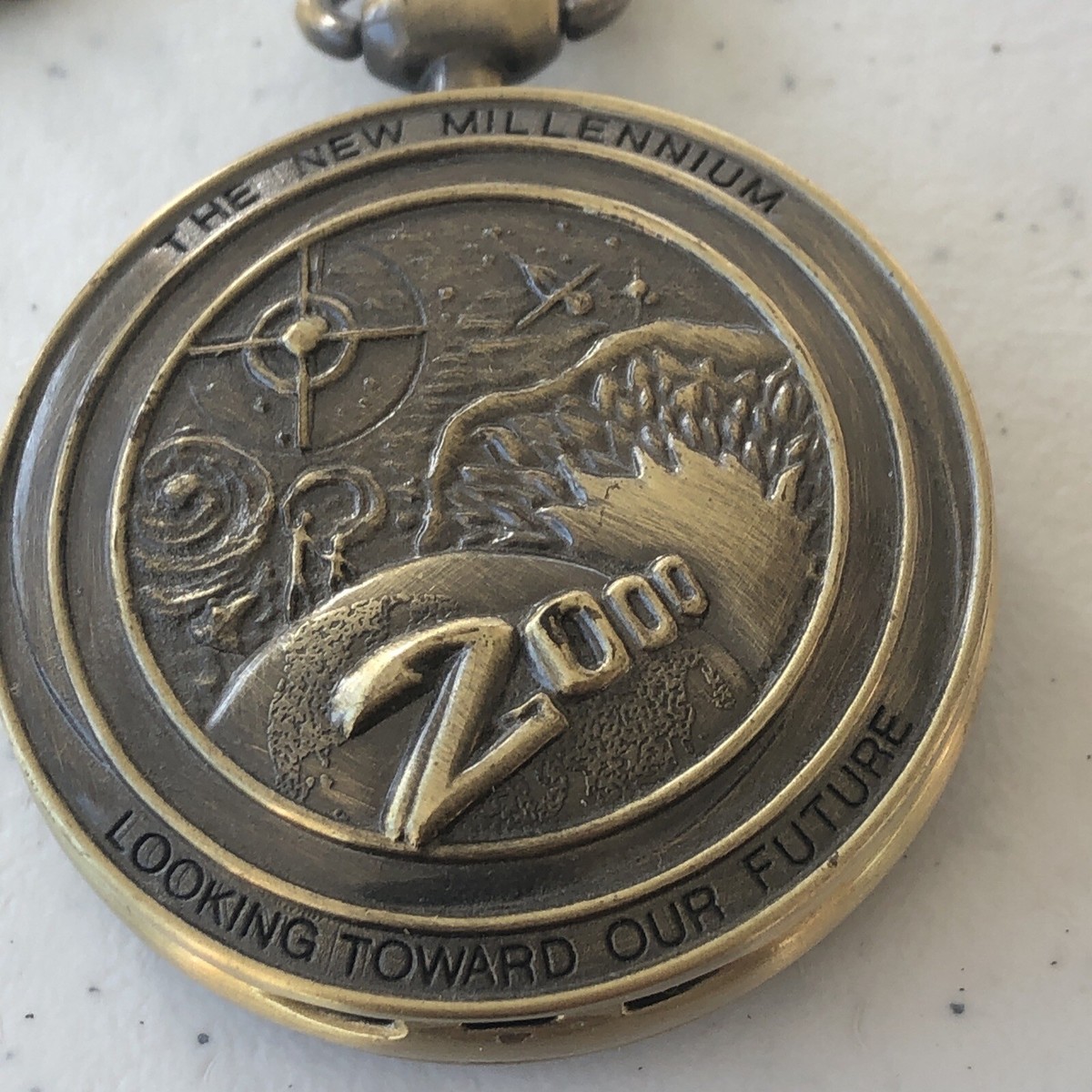 The New Millennium 2000 Pocket Watch Bronze Toned 