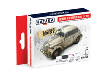 HATAKA AS38 Alemán AFV Invierno Camuflado 2 en 1 Juego de Pintura Acrílica 4 x 17 ml Botella 1a