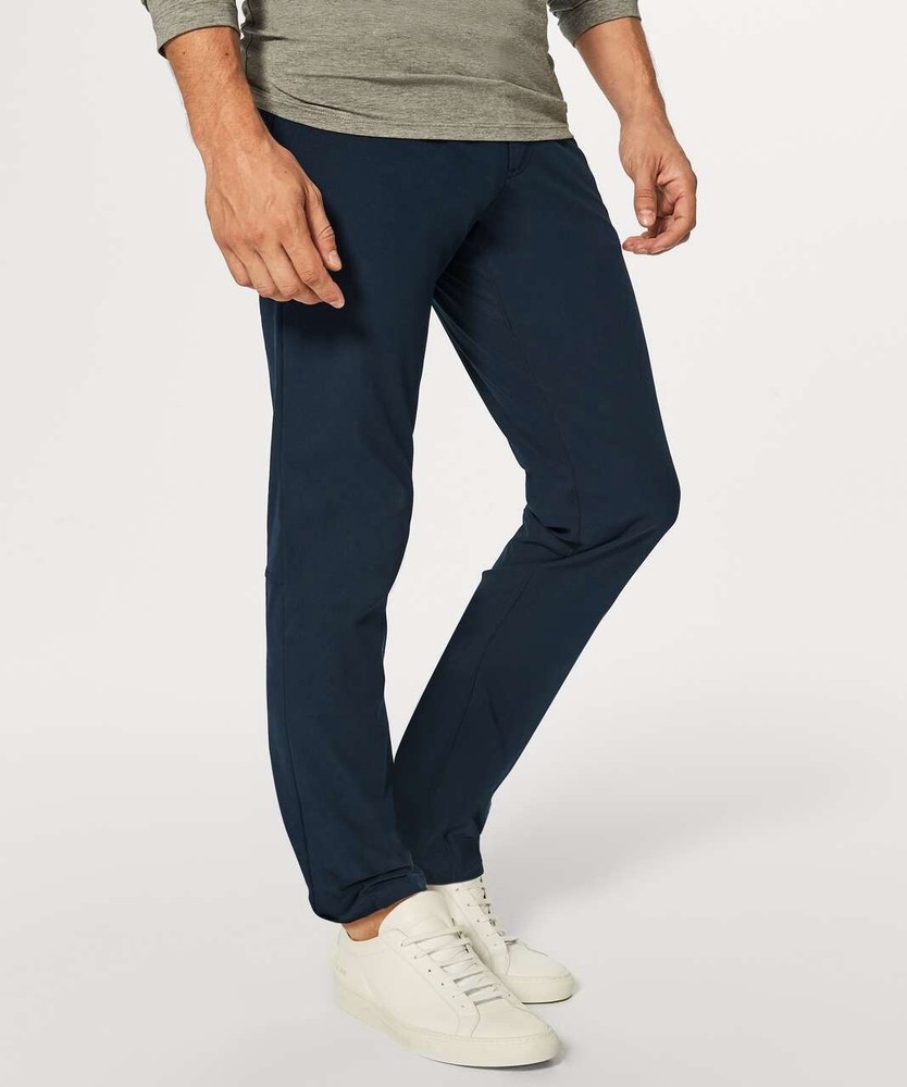 Lululemon ABC Classic Fit 5-Pocket Performance Chino Pants for Men 28x33 Blue Golf Ready