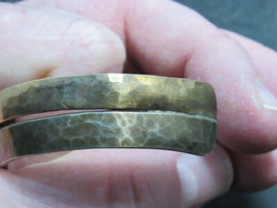 native american hammered 14k gold GF sterling silver cuff bracelet Peter Johnson