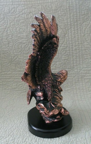 Eagle with Flag Statue, Copper Color, Art Table Desk Shelf Decor - Picture 5 of 8