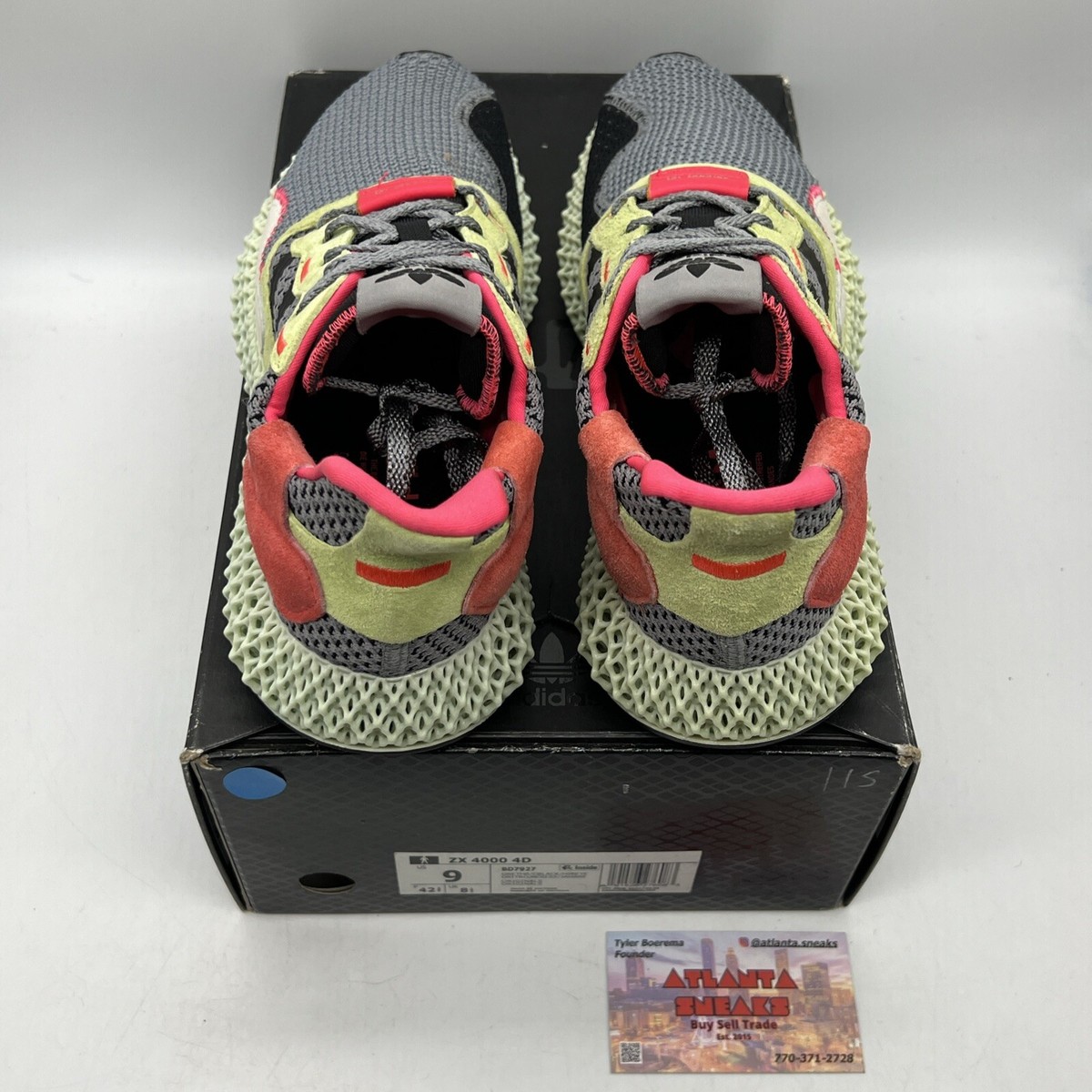 Size 9 - adidas ZX 4000 Futurecraft 4D Grey Yellow (BD7927 Size 9 - adidas ZX 4000 Futurecraft 4D Grey Yellow (BD7927
