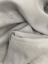 100 Yds Sheer Polyester Drapery Fabric Voile 118" Wide - Silver / Light Gray