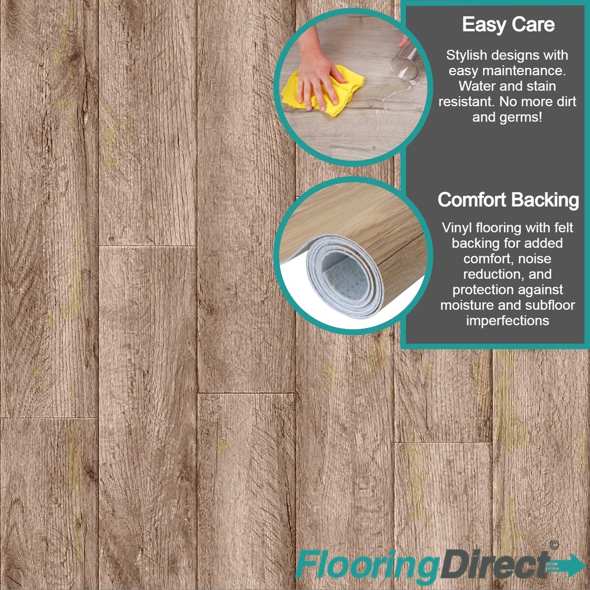 Edwardian Star Grey Sheet Vinyl Flooring - Top Quality & Great Value - View #6