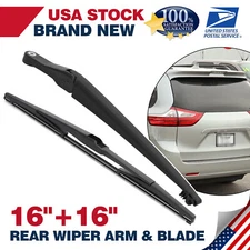 16"+16" Rear Windshield Back Wiper Arm & Blade Set OEM Replacement All Season