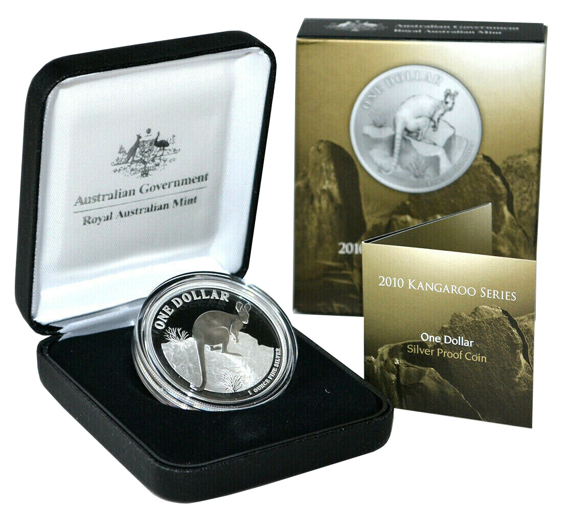 AUSTRALIA 1 Dollar 2010 Silver 1oz. Proof 'Kangaroo' Mint Box