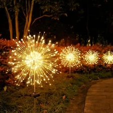 Solar Fairy Firework Lights Outdoor Garden Decor Waterproof Path Lawn Lamp Yard