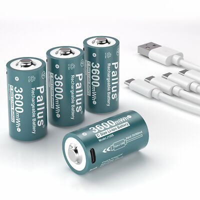 USB-C C Akku Lithium Wiederaufladbare 1.5V 3600mWh Aufladbare C Zelle Batterien 