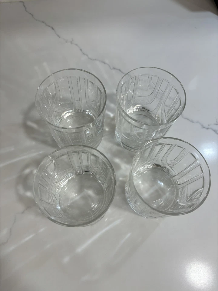 Juego de 4 vasos Riedel bola baja cristal antiguo Claus Josef raro MCM Foto 2 de 4