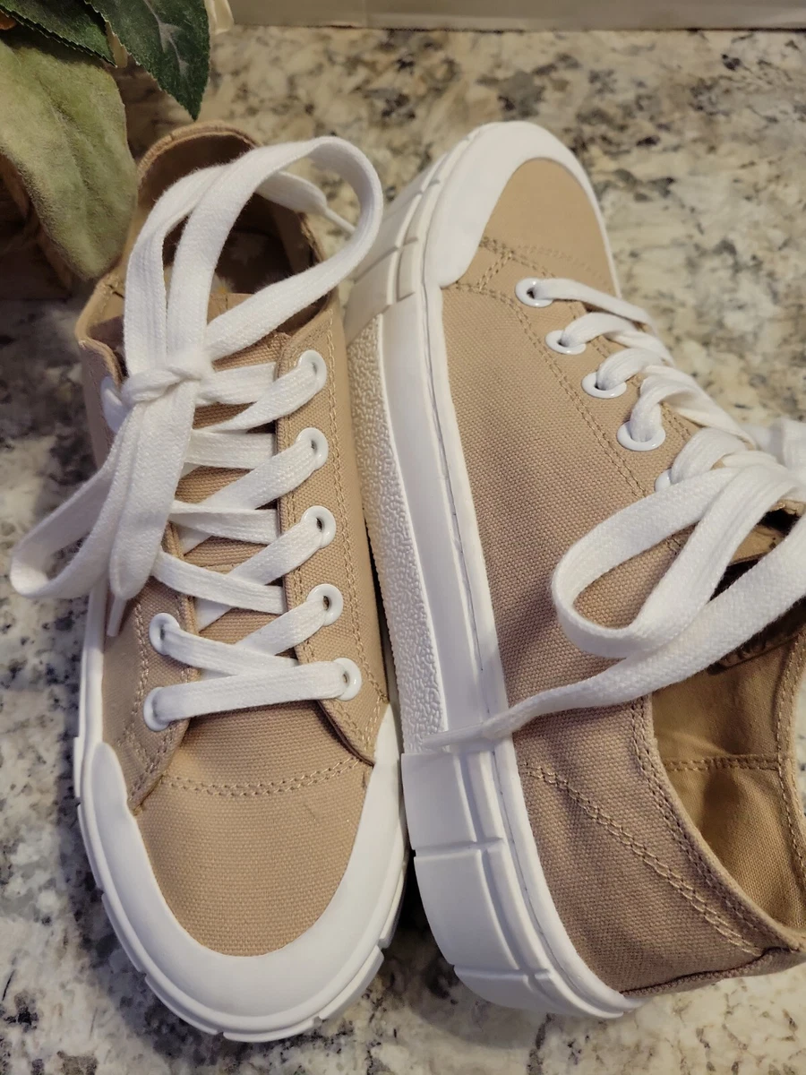 Beige deals shoes sneakers