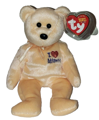 Ty Beanie Baby I LOVE ATLANTA the Bear (Gift Show Exclusive) MINT with MINT TAGS - Afbeelding 1 van 7