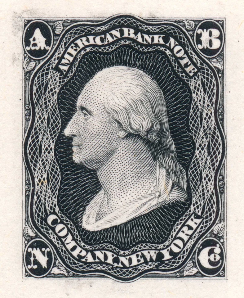 United States 1865 essay, 65-E7A var. large die proof, EPS #156-1, ABNCo - Image 2 of 4